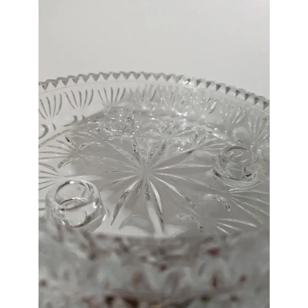 Crystal 3 Taper Candle Holder Fostoria for‎ Princess House
